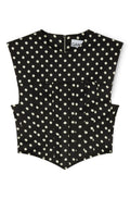 Printed Double Satin Corset Top - Black