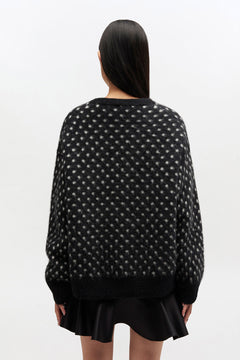 Heavy Brushed Alpaca Oversized Sweater - Black