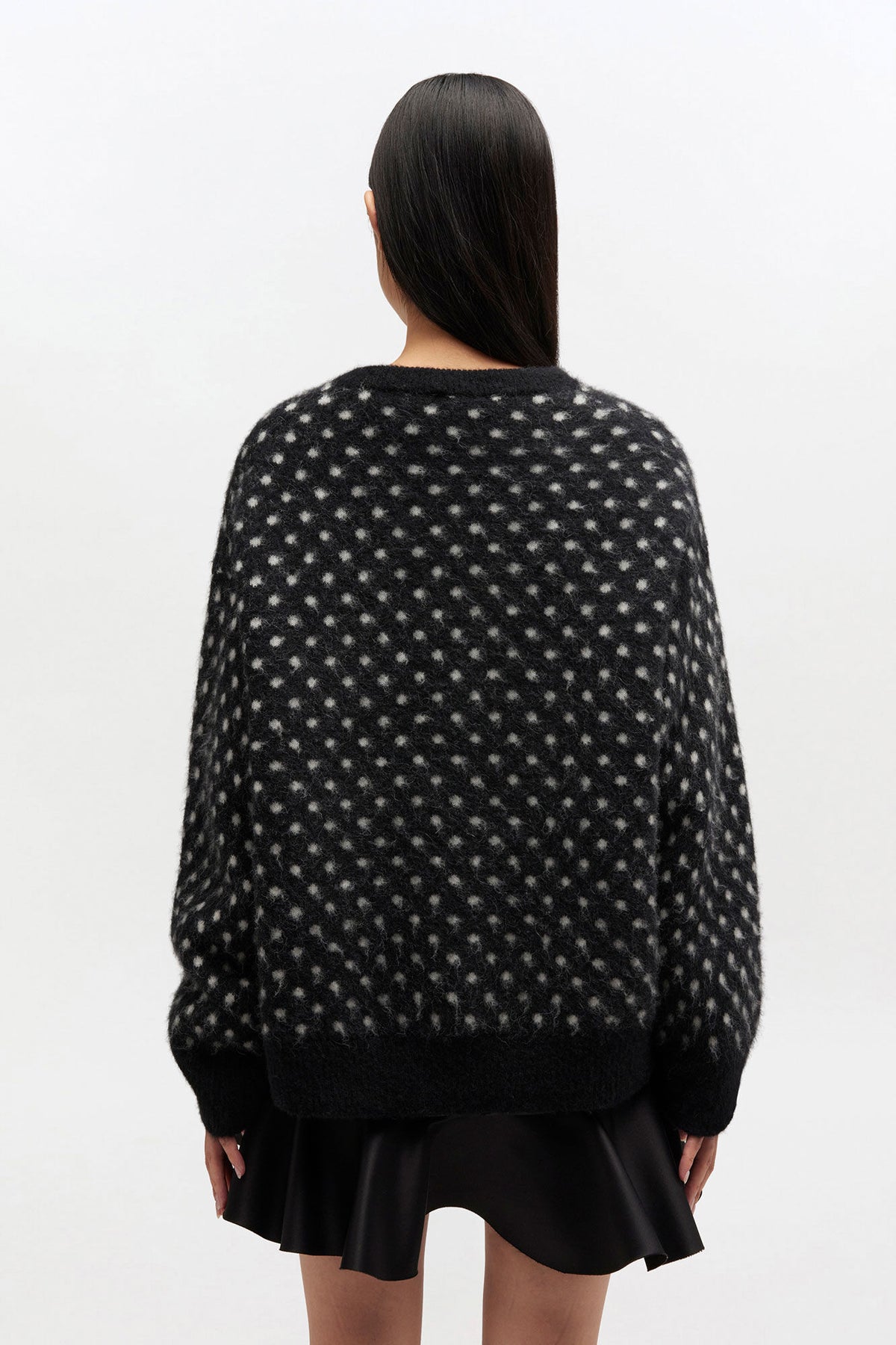 Heavy Brushed Alpaca Oversized Sweater - Black