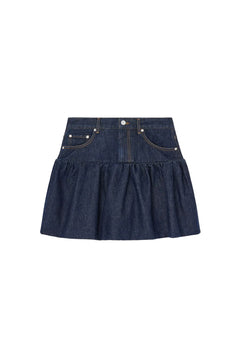 Rinse Denim Bubble Mini Skirt - Rinse