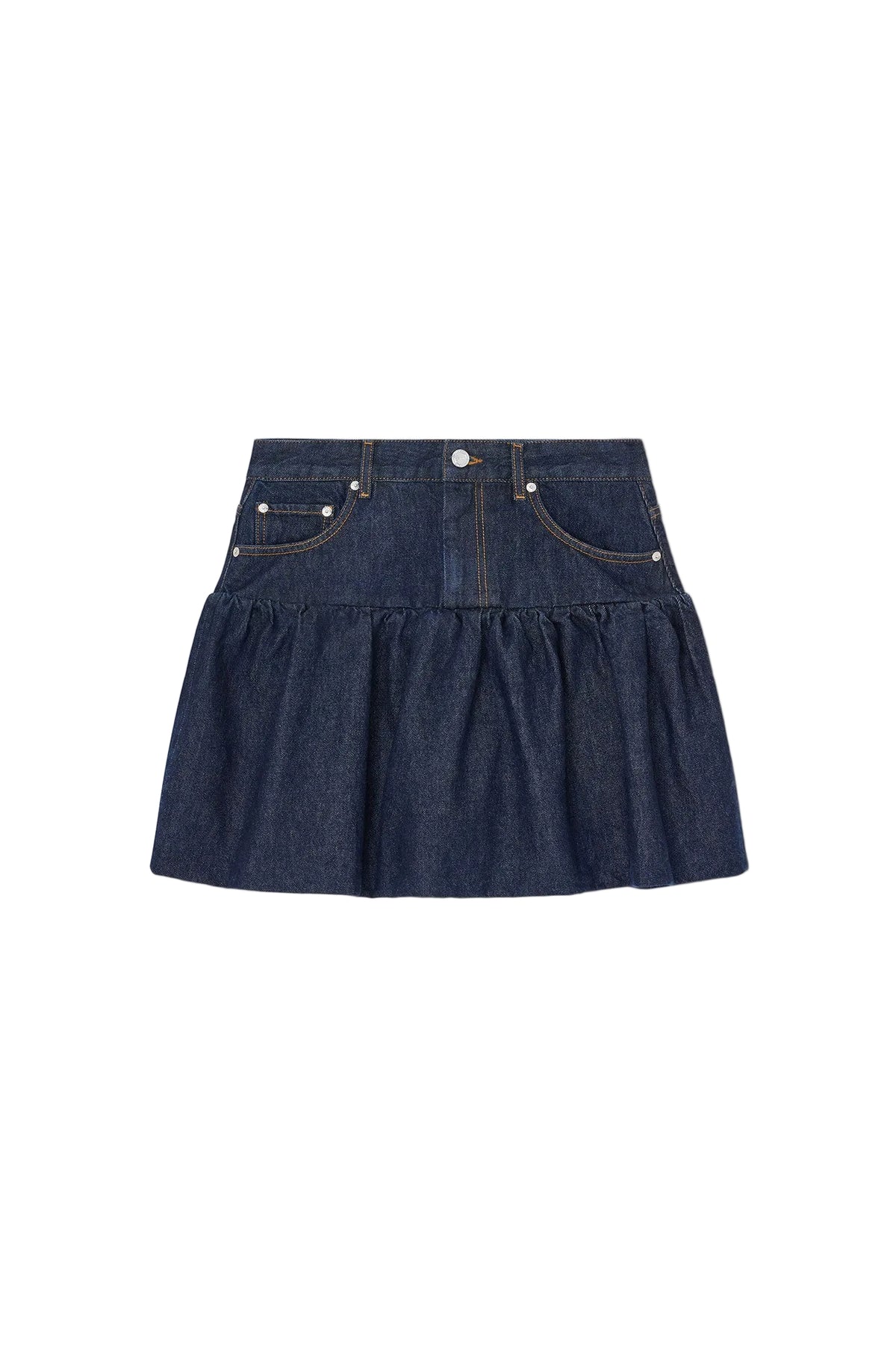 Rinse Denim Bubble Mini Skirt - Rinse