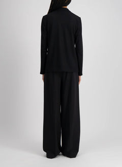 Stand Up Collar Blazer Superfine Merino - Black