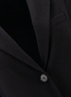Stand Up Collar Blazer Superfine Merino - Black