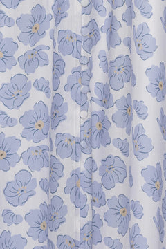 Adelic Long Ss Dress - Blue Dazzling Flower