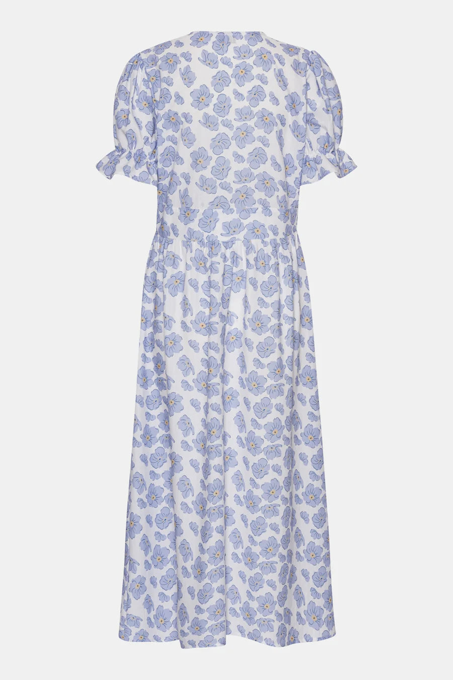 Adelic Long Ss Dress - Blue Dazzling Flower