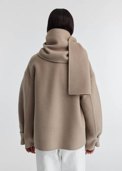 Dew Scarf Detailed Jacket - Stone