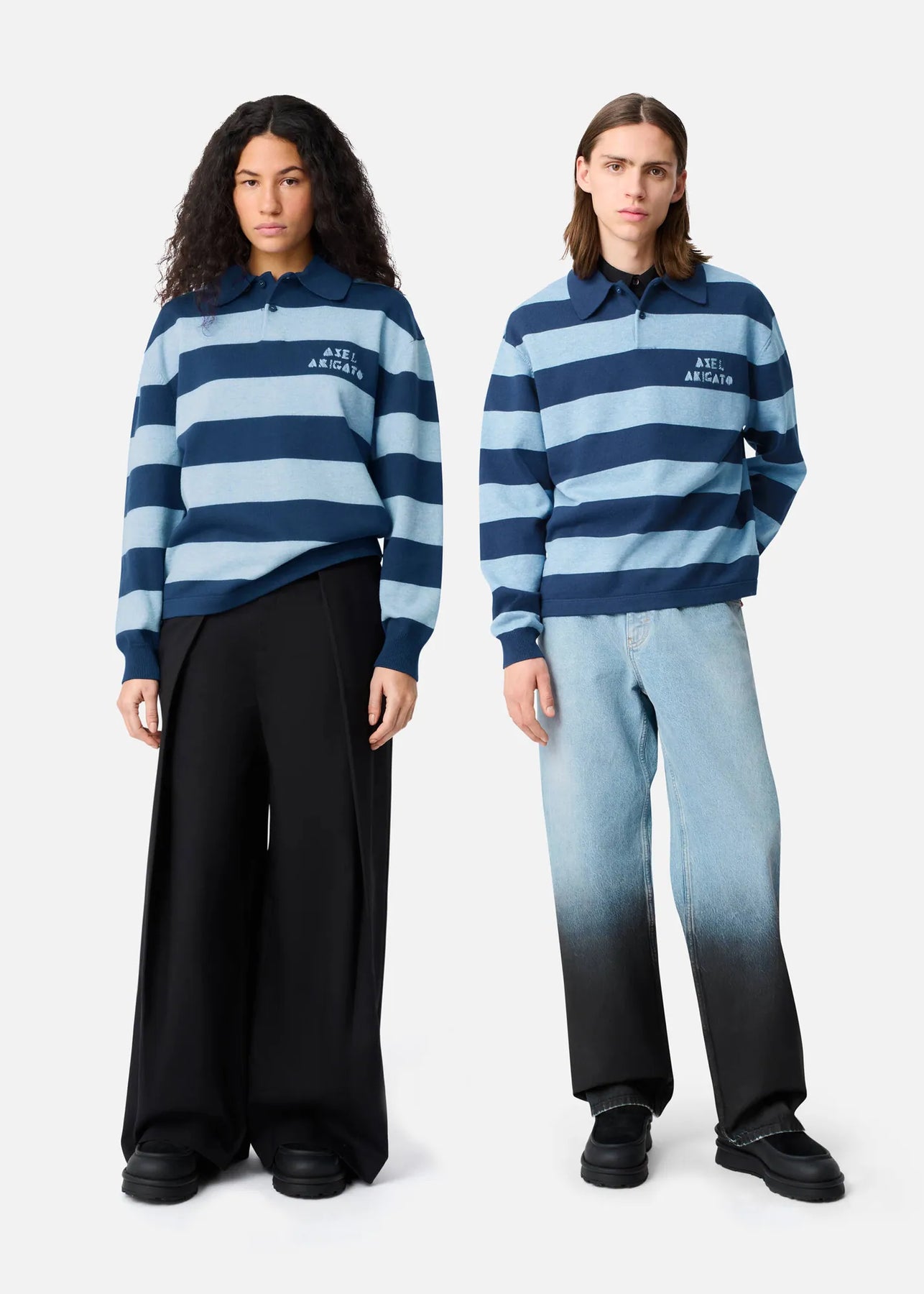 Frey Polo Sweater - Navy/Light Blue
