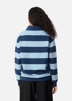 Frey Polo Sweater - Navy/Light Blue