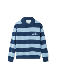 Frey Polo Sweater - Navy/Light Blue
