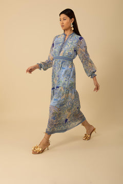 Shelby Long Dress - Blue
