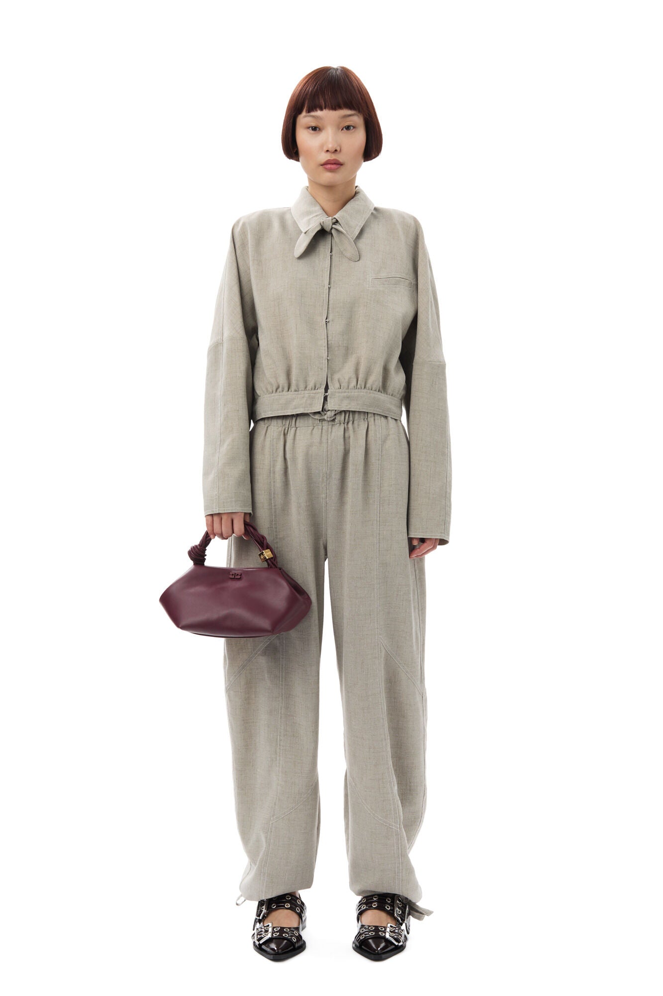 Ganni Bou Bag Small - Burgundy