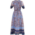 Aubrie Silk/Linen Longdress - Navy