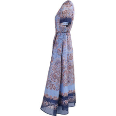 Aubrie Silk/Linen Longdress - Navy
