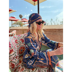 Leilany Silk Scarf - Navy