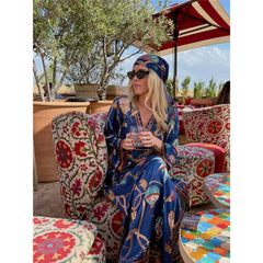 Leilany Silk Scarf - Navy