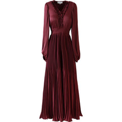 Alisson Solid Dress - Wine