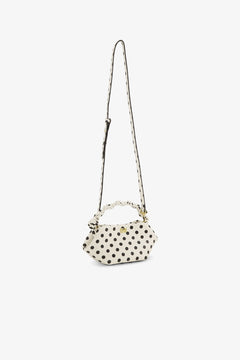Ganni Bou Bag Mini Print Dots - Egret