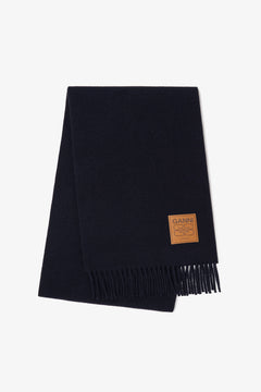 Double Face Wool Solid Scarf - Sky Captain