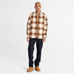 Ls Heavy Flannel Plaid Shirt Regular - White Smoke Yd