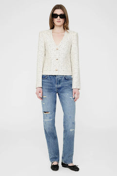 Anitta Jacket - Cream And Black Tweed