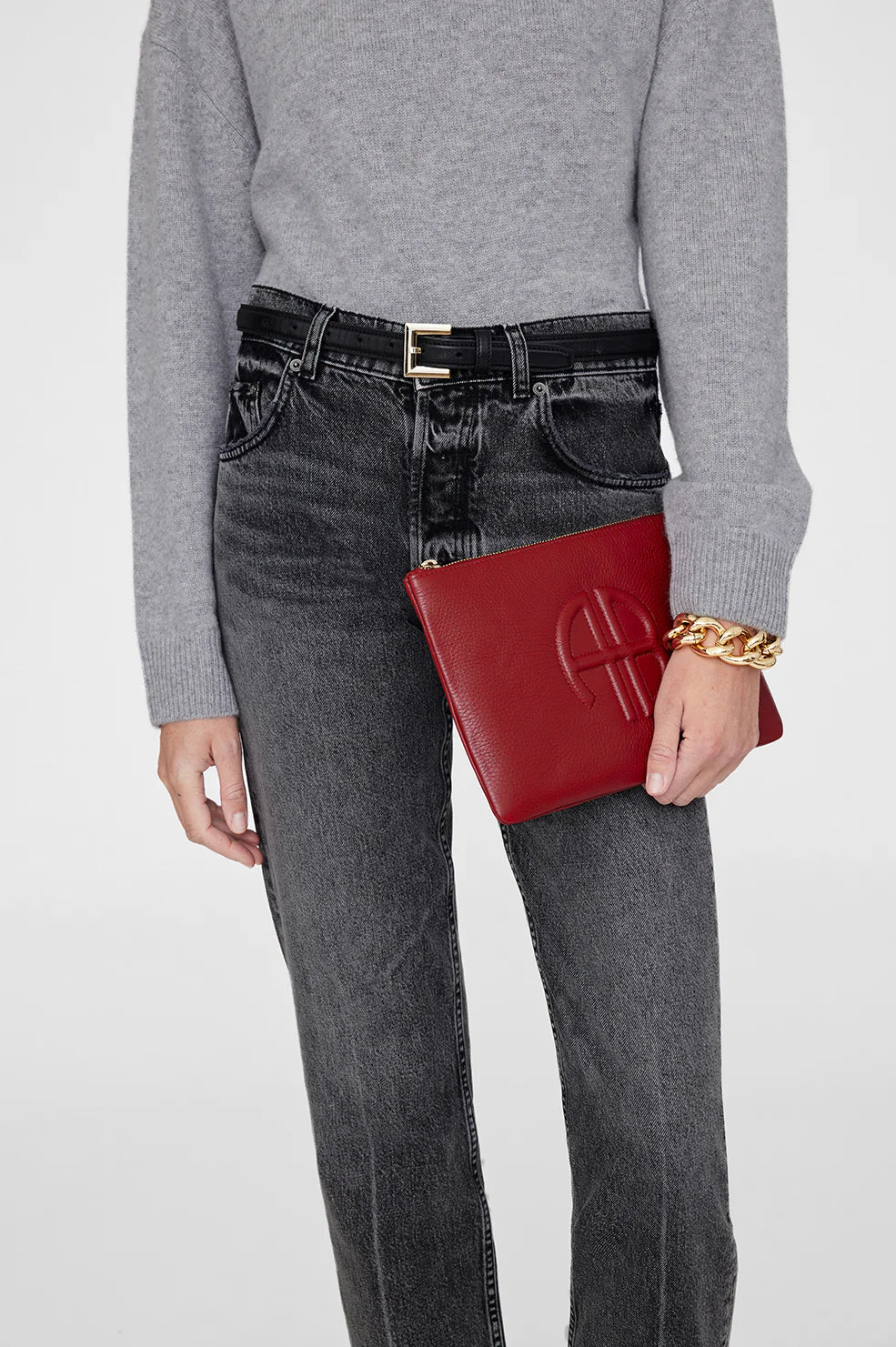 Lili Pouch - Red Pebbled