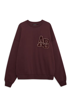 Miles Oversized Sweatshirt Letterman - Dark Burgundy
