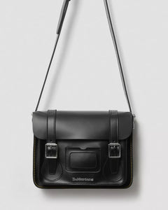 11 Inch Kiev Smooth Leather Satchel - Black