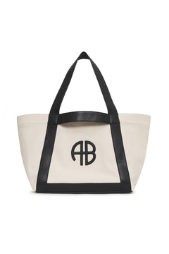 Cara Tote - Natural Canvas With Black