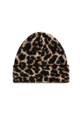 Elia Beanie - Black And Brown Leopard