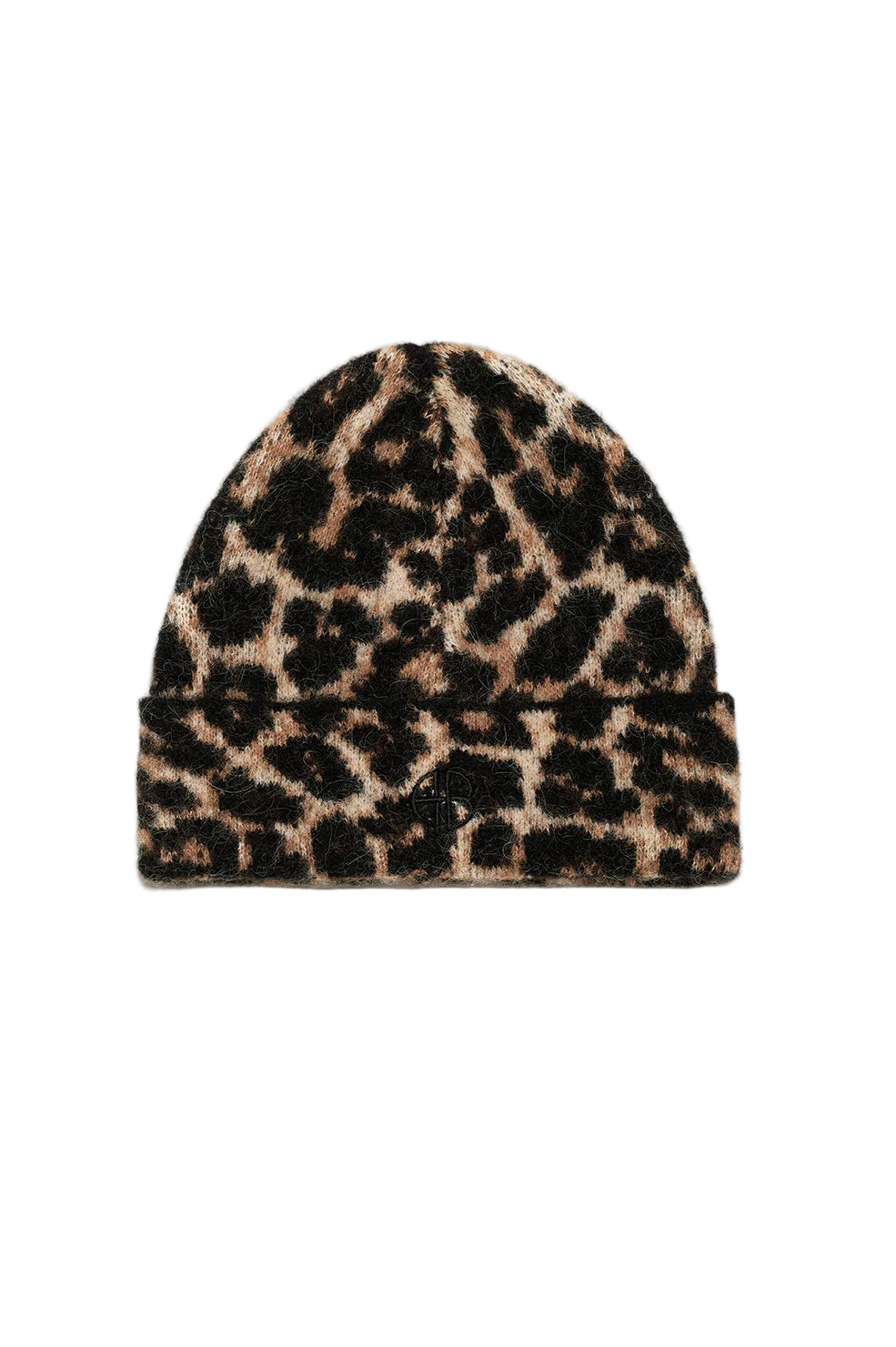 Elia Beanie - Black And Brown Leopard