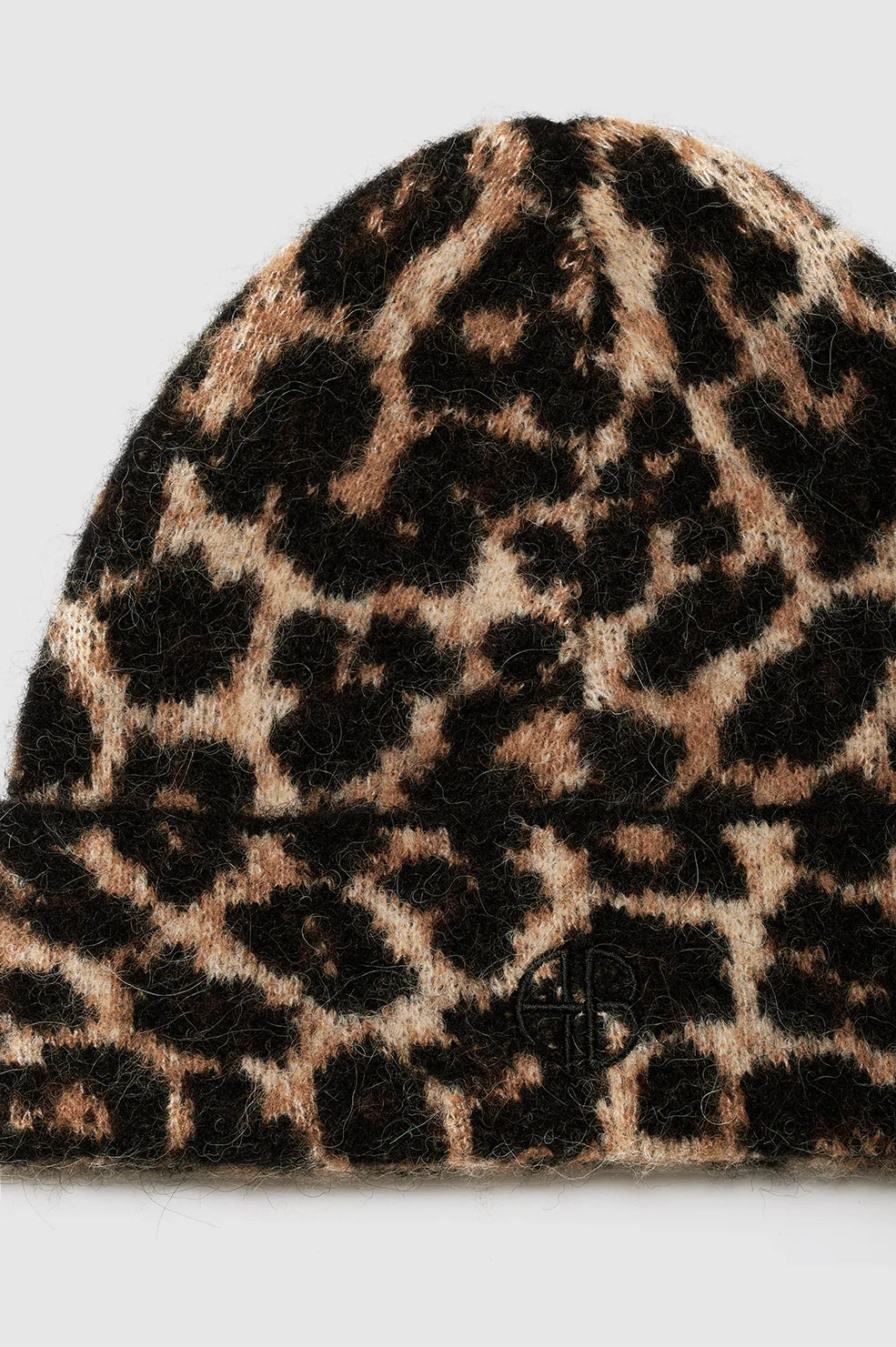 Elia Beanie - Black And Brown Leopard