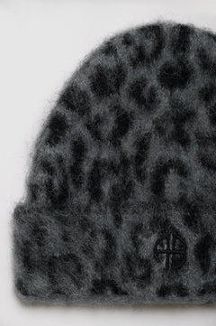 Elia Beanie - Grey Leopard