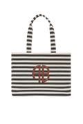 Lara Tote - Black And Natural Stripe