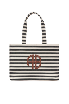 Lara Tote - Black And Natural Stripe
