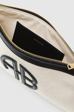 Lili Pouch - Natural Canvas With Black