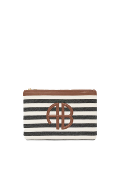 Lili Pouch - Black And Natural Stripe