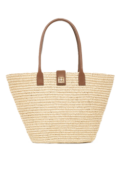 Lou Tote Monogram - Natural With Cognac