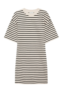 Mona Dress - Black Stripe French Terry