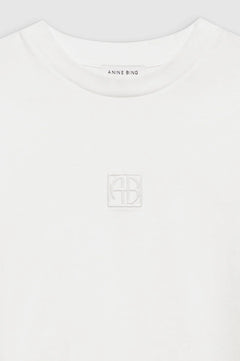 Myers Cropped Tee Framed Monogram - Ivory