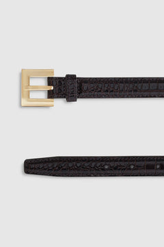 Nicola Belt - Dark Brown Embossed