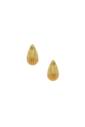 Ribbed Drop Earrings - Gold