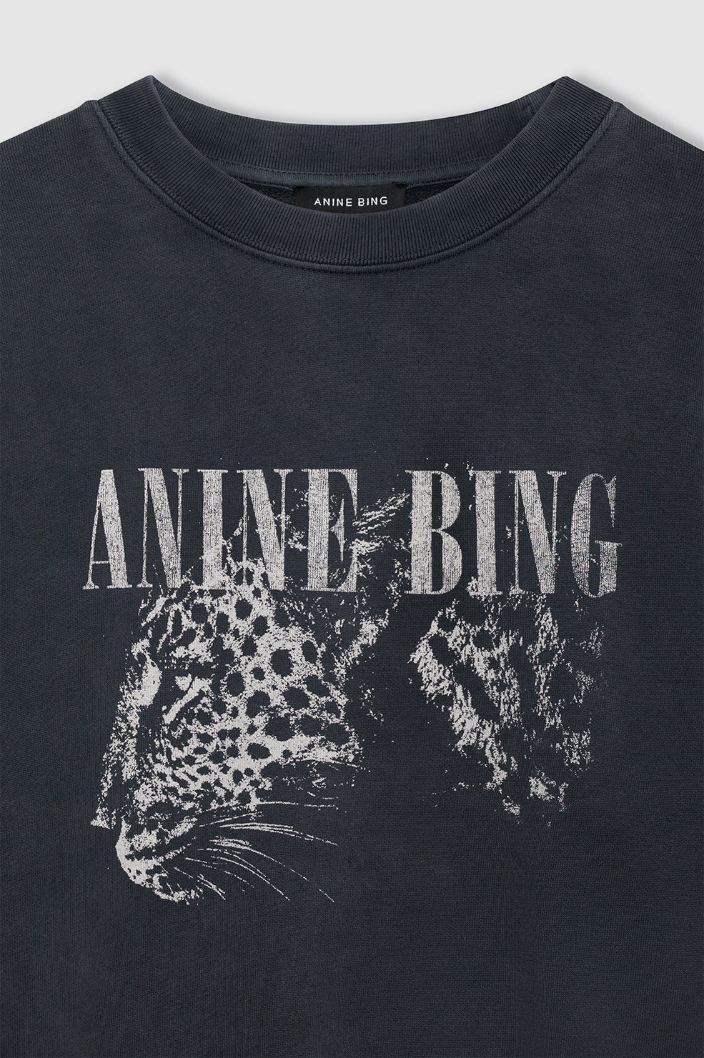 Spencer Sweatshirt Leopard - Washed Black