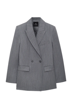 Tiphaine Blazer - Light Grey Pinstripe