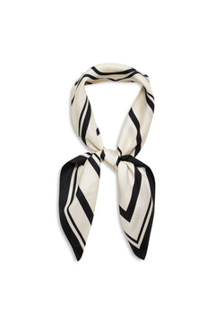 York Scarf - Ivory And Black Monogram