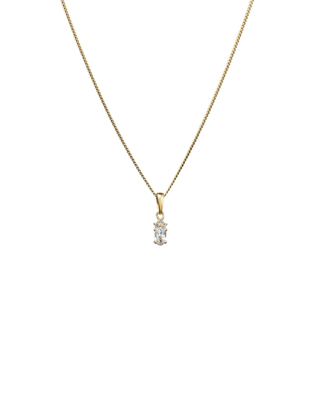 White Pendant Necklace - Gold