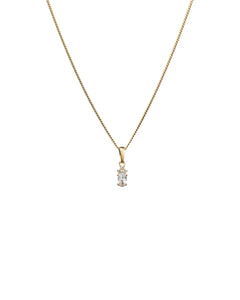 White Pendant Necklace - Gold