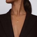 White Pendant Necklace - Gold