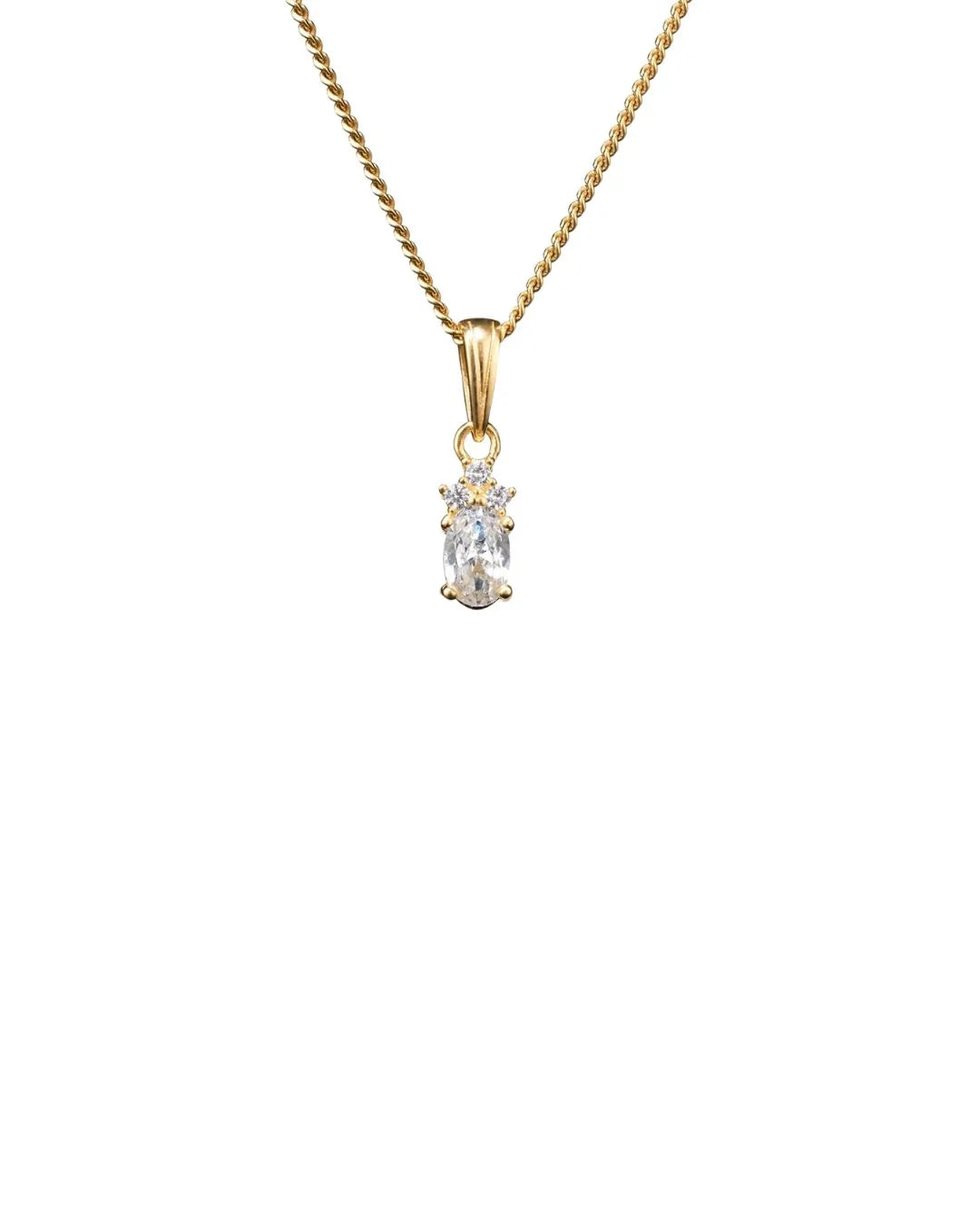 White Pendant Necklace - Gold