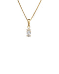 White Pendant Necklace - Gold