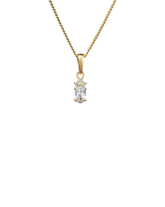 White Pendant Necklace - Gold